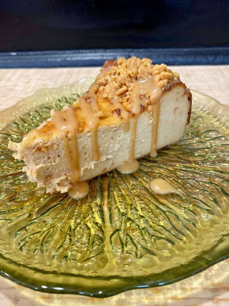 Porción de tarta de queso casera